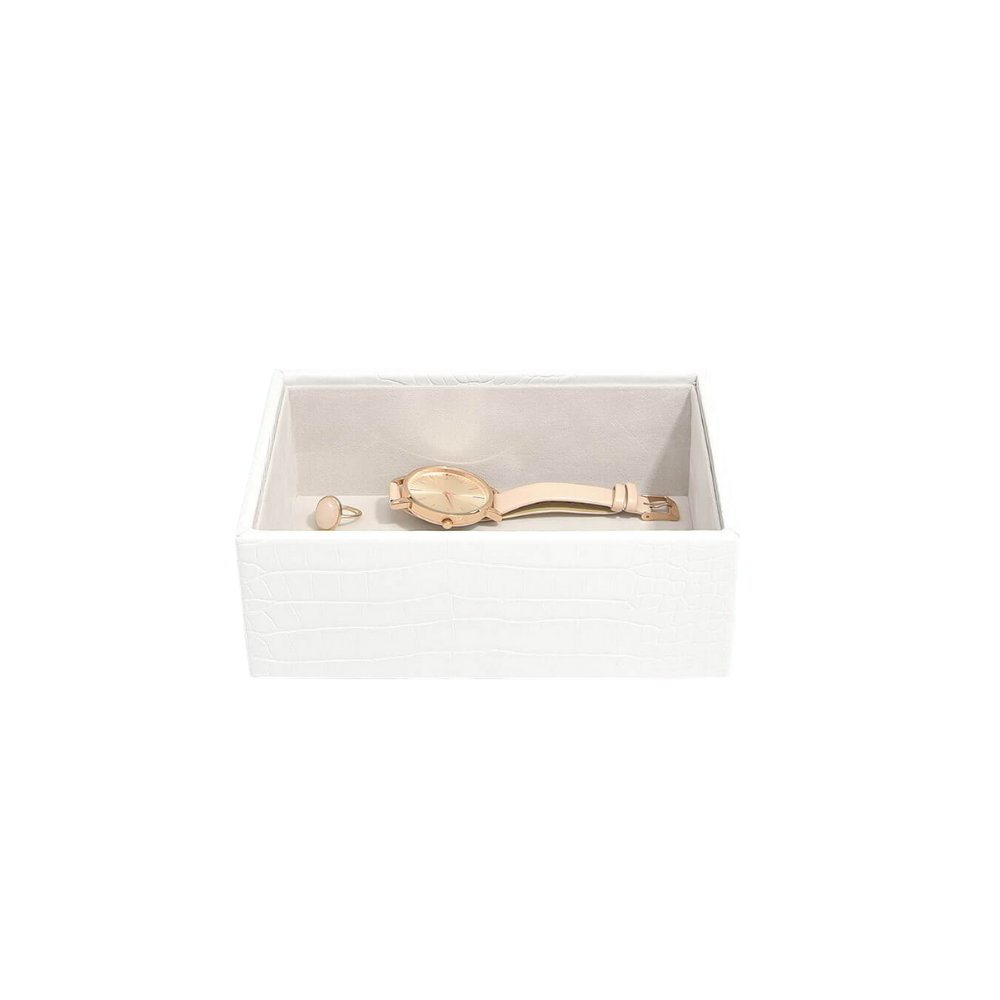 Stackers Chalk White Croc Mini Jewellery Box Chunky Layer