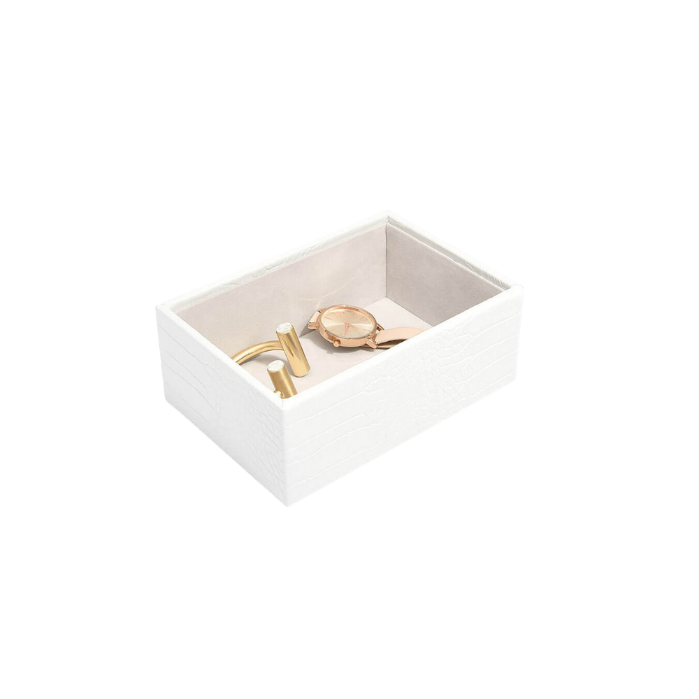 Stackers Chalk White Croc Mini Jewellery Box Chunky Layer