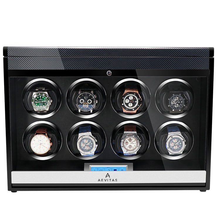 Aevitas Watch Winder 8 Automatic Watches Carbon Fibre Finish