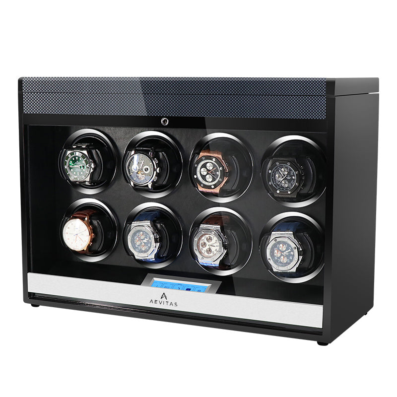 Aevitas Watch Winder 8 Automatic Watches Carbon Fibre Finish