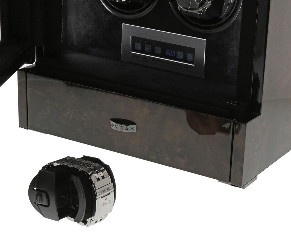 6 Watch Winder in Dark Burl Wood Finish the Tower Series by Aevitas