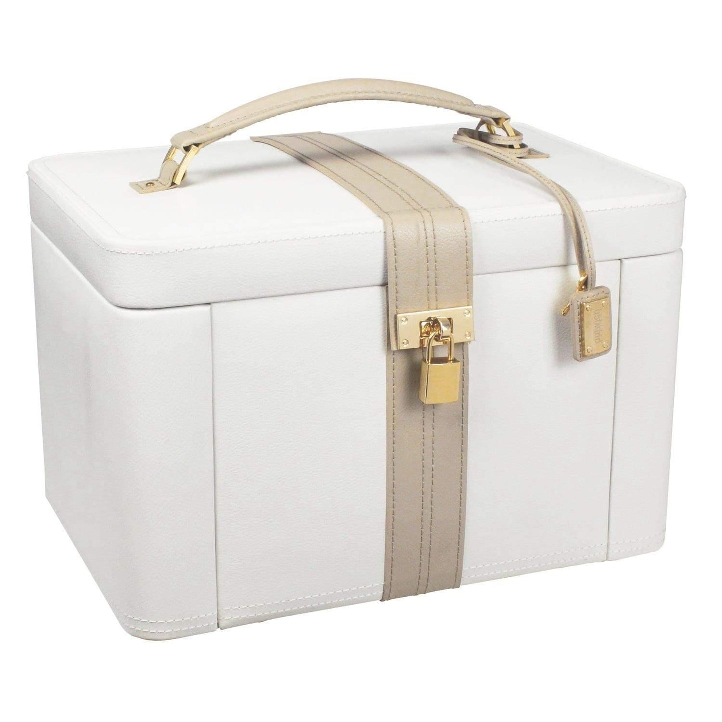 Dulwich Designs Jewellery Box Organiser Cream & Mink Extra Large Genuine Leather