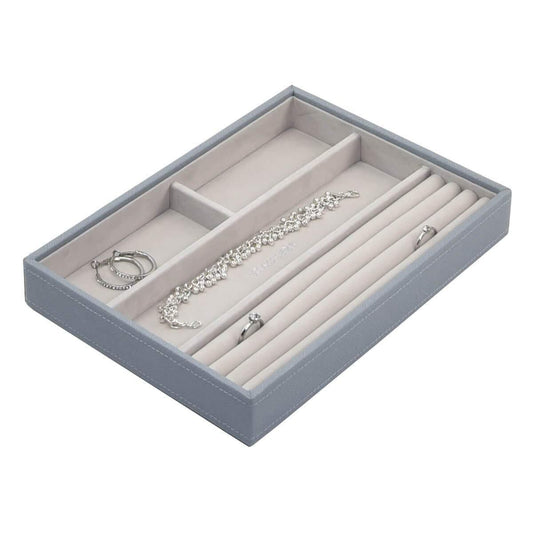 Dusky Blue Classic Size Stackers Jewellery Box Rings layer Tray