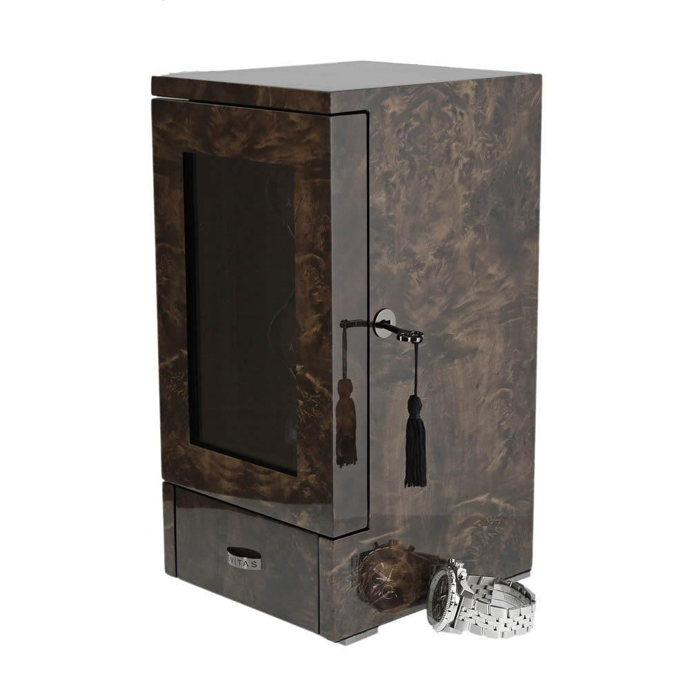 2 Watch Winder Dark Burl Wood Finish the Tower Series by Aevitas