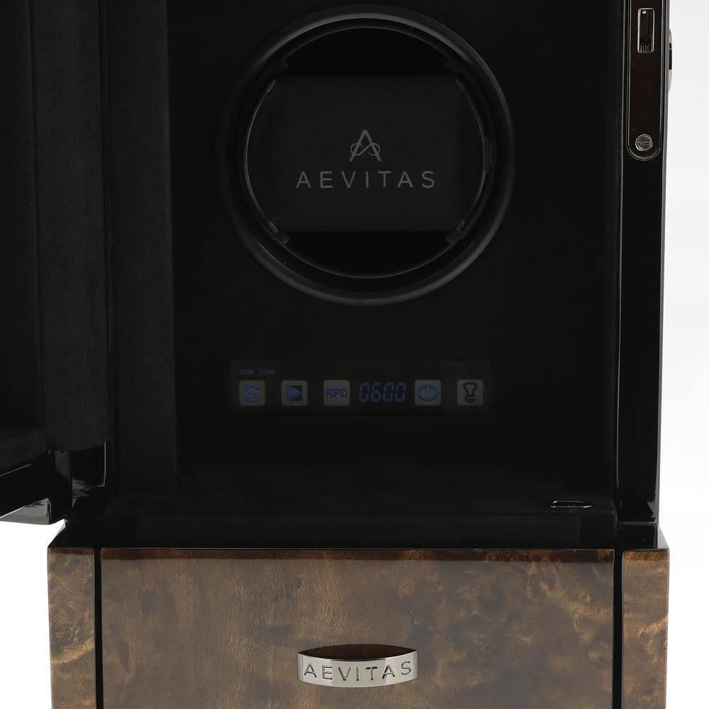 2 Watch Winder Dark Burl Wood Finish the Tower Series by Aevitas