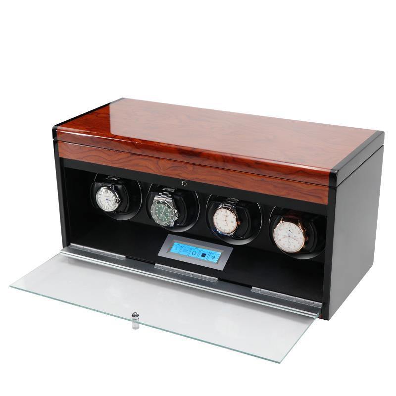 Automatic 4 Watch Winder in Mahogany Finish by Aevitas